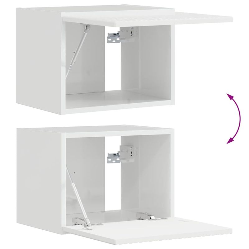 Casa si Gradina - Mobilier - Comode si corpuri - Comode - Dulap TV de perete Pe perete 2 pcs Alb Lucios 60 x 31 x 29.5 cm - Infinity.ro