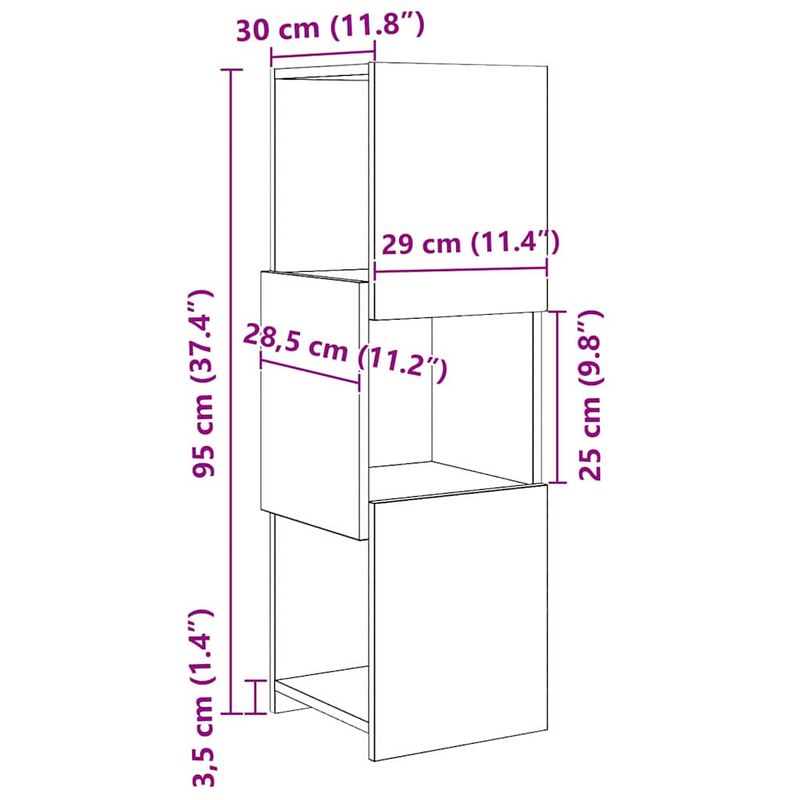 Casa si Gradina - Mobilier - Dulapuri si sifoniere - Dulapuri - Dulap de colt Alb 30,5x30x95cm Lemn compozit - Infinity.ro