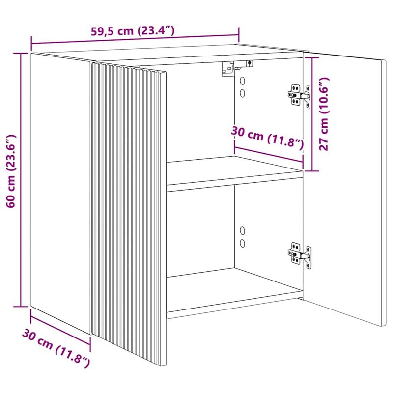Casa si Gradina - Mobilier - Comode si corpuri - Comode - Dulap TV de perete Gri Sonoma 59,5 x 31 x 60 cm Lemn compozit - Infinity.ro
