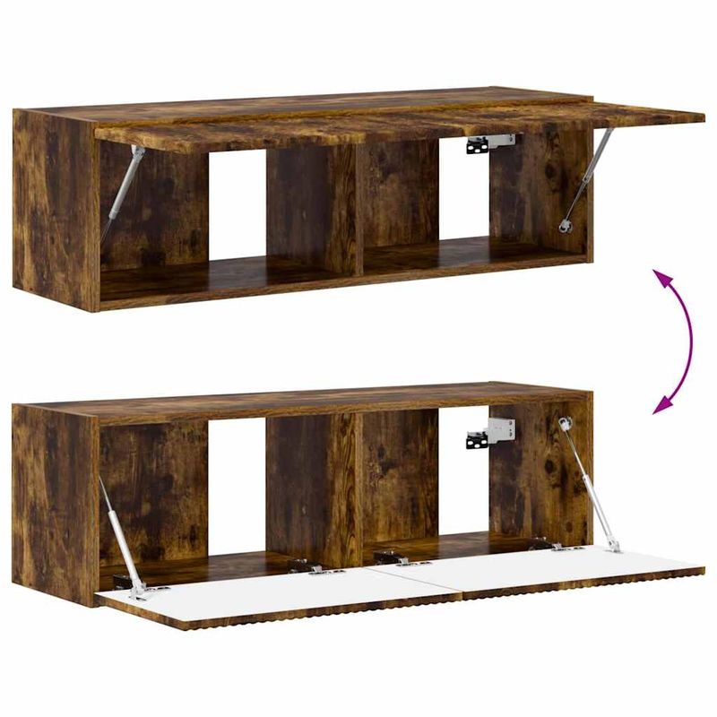 Casa si Gradina - Mobilier - Comode si corpuri - Comode - Dulap TV de perete 2 pcs Stejar fumuriu 60 x 31 x 29.5 cm - Infinity.ro