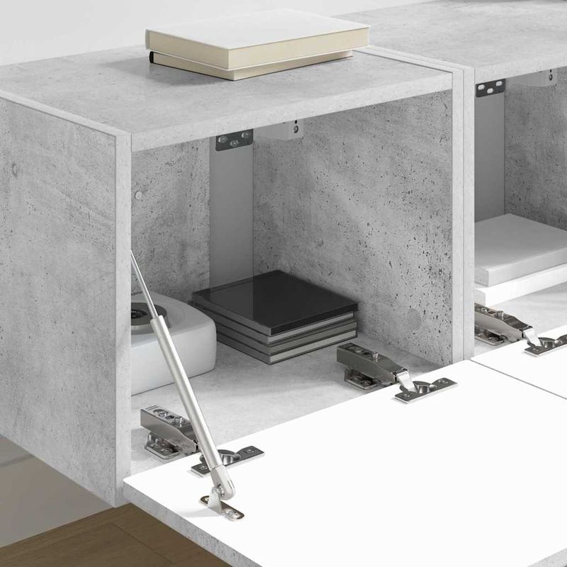 Casa si Gradina - Mobilier - Comode si corpuri - Comode - Dulap TV de perete 2 pcs Beton 60 x 31 x 29.5 cm Lemn compozit - Infinity.ro