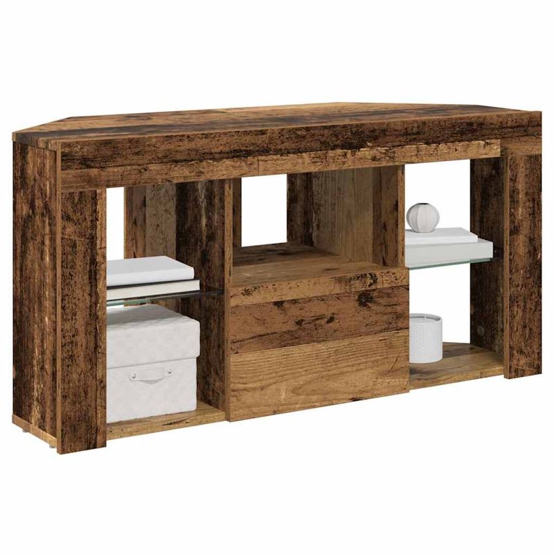 Casa si Gradina - Mobilier - Comode si corpuri - Comode - Sifonier LED pentru TV coltar Lemn Vechi 107 x 40 x 50 cm - Infinity.ro