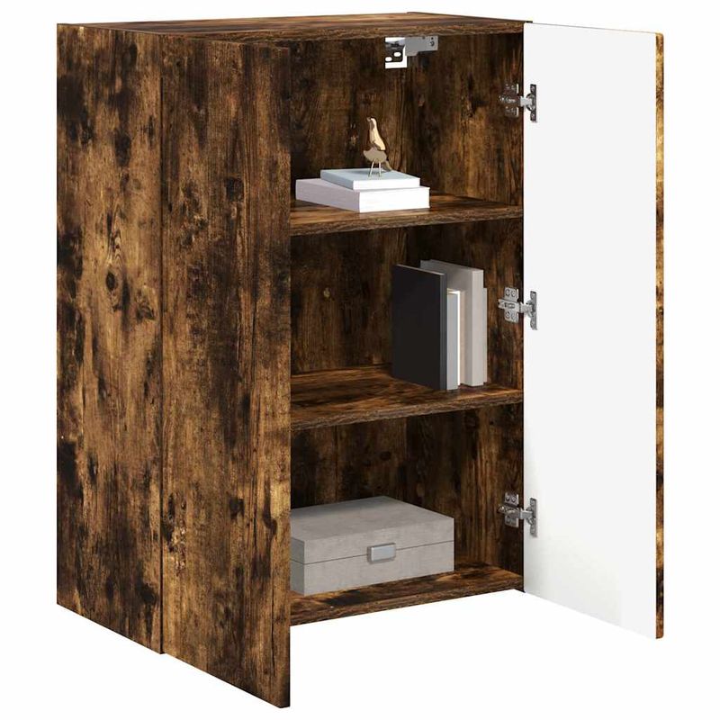 Casa si Gradina - Mobilier - Comode si corpuri - Comode - Dulap TV de perete Pe perete Stejar fumuriu 59,5 x 31 x 80 cm - Infinity.ro