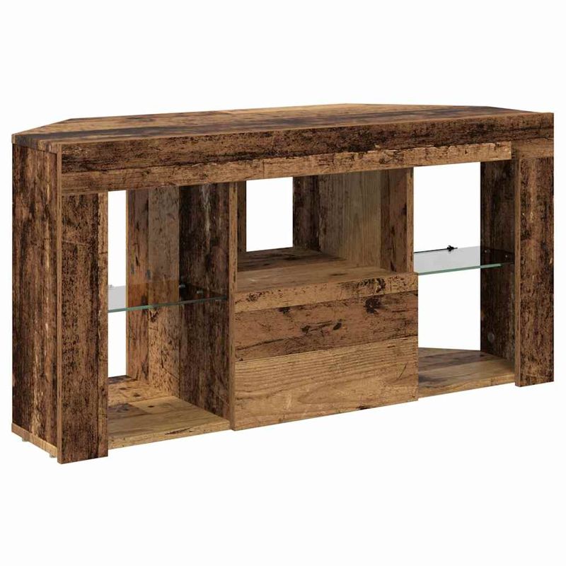 Casa si Gradina - Mobilier - Comode si corpuri - Comode - Sifonier LED pentru TV coltar Lemn Vechi 107 x 40 x 50 cm - Infinity.ro