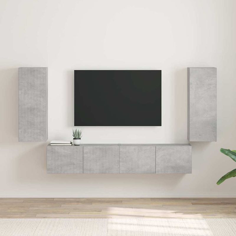 Casa si Gradina - Mobilier - Comode si corpuri - Comode - Dulap TV de perete 2 pcs Beton 30 x 31 x 80 cm Lemn compozit - Infinity.ro