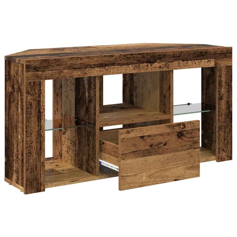 Casa si Gradina - Mobilier - Comode si corpuri - Comode - Sifonier LED pentru TV coltar Lemn Vechi 107 x 40 x 50 cm - Infinity.ro