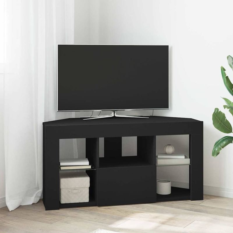 Casa si Gradina - Mobilier - Comode si corpuri - Comode - Sifonier LED pentru TV coltar Pe perete Negru 101 x 40 x 50 cm - Infinity.ro