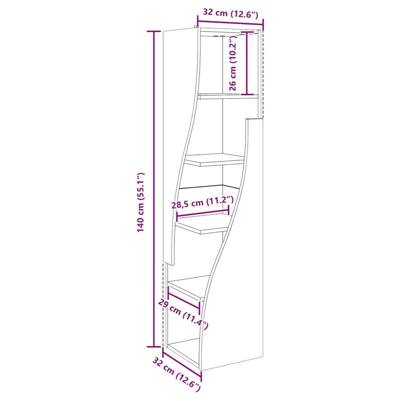 Casa si Gradina - Mobilier - Dulapuri si sifoniere - Dulapuri - Dulap de colt Alb 32x32x140cm Lemn compozit - Infinity.ro