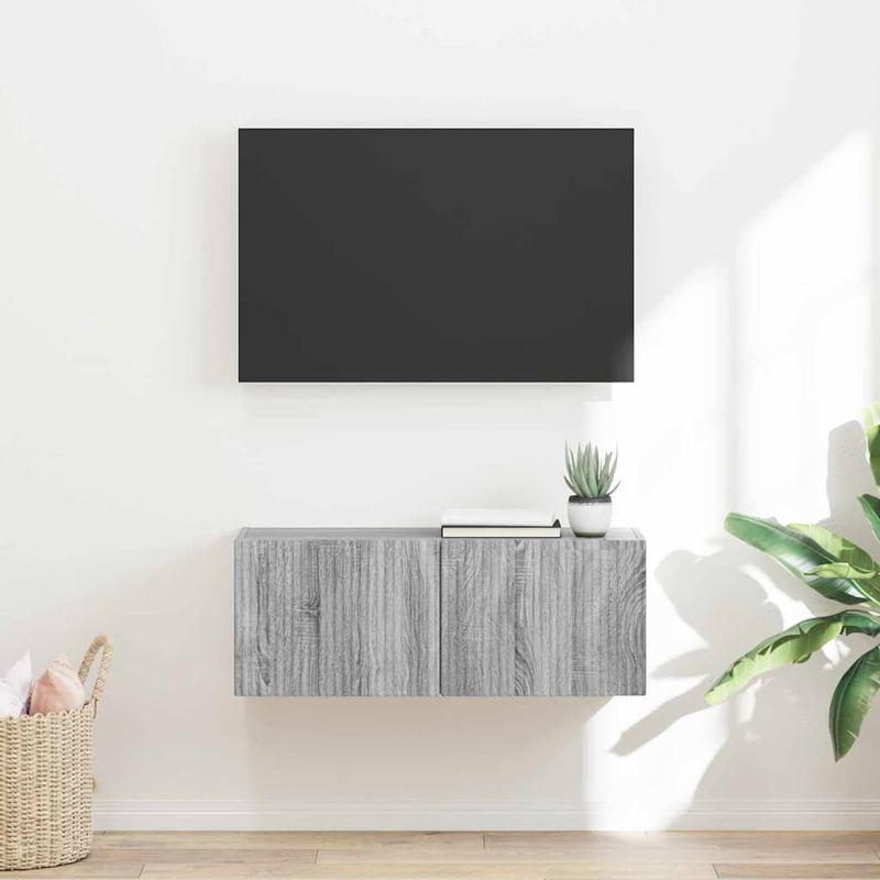 Casa si Gradina - Mobilier - Comode si corpuri - Comode - Dulap TV de perete Gri Sonoma 60 x 31 x 29.5 cm Lemn compozit - Infinity.ro