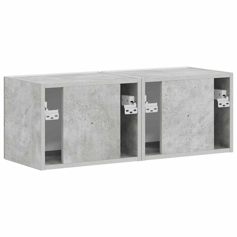 Casa si Gradina - Mobilier - Comode si corpuri - Comode - Dulap TV de perete 2 pcs Beton 60 x 31 x 29.5 cm Lemn compozit - Infinity.ro
