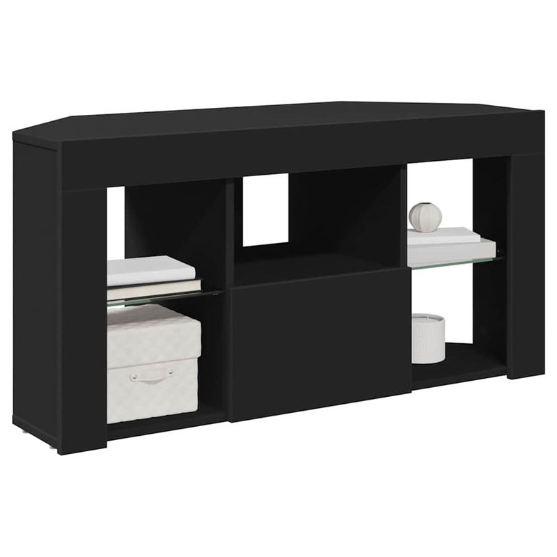 Casa si Gradina - Mobilier - Comode si corpuri - Comode - Sifonier LED pentru TV coltar Pe perete Negru 101 x 40 x 50 cm - Infinity.ro