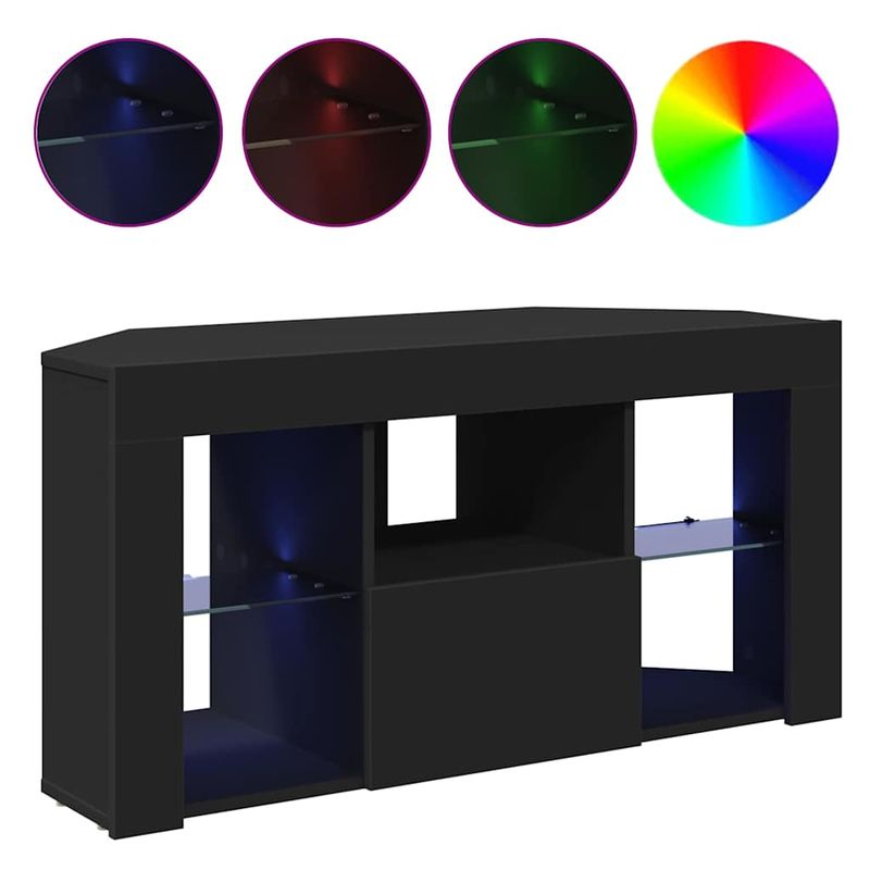 Casa si Gradina - Mobilier - Comode si corpuri - Comode - Sifonier LED pentru TV coltar Pe perete Negru 101 x 40 x 50 cm - Infinity.ro