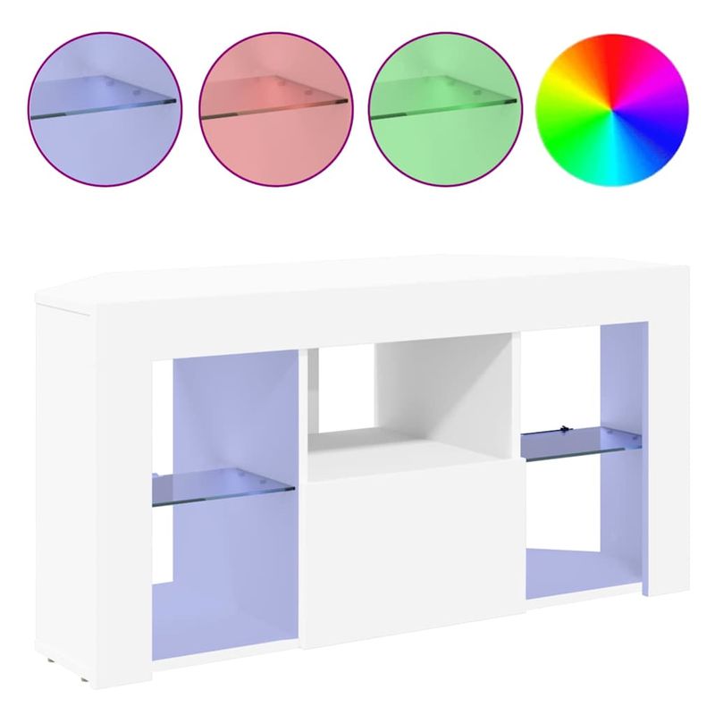 Casa si Gradina - Mobilier - Comode si corpuri - Comode - Sifonier LED pentru TV coltar Pe perete Alb 100 x 40 x 50 cm - Infinity.ro