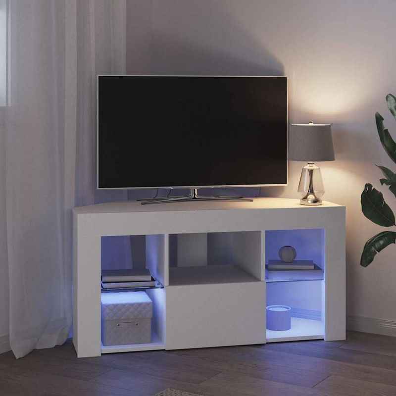 Casa si Gradina - Mobilier - Comode si corpuri - Comode - Sifonier LED pentru TV coltar Pe perete Alb 100 x 40 x 50 cm - Infinity.ro