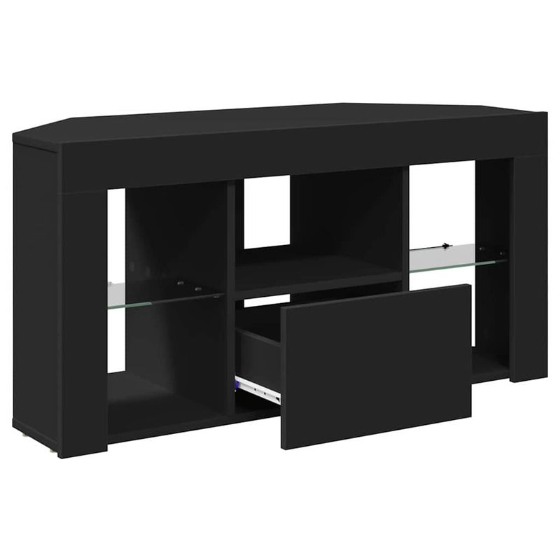 Casa si Gradina - Mobilier - Comode si corpuri - Comode - Sifonier LED pentru TV coltar Pe perete Negru 101 x 40 x 50 cm - Infinity.ro