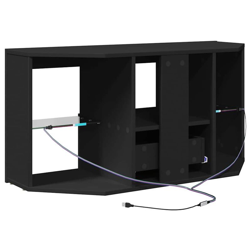 Casa si Gradina - Mobilier - Comode si corpuri - Comode - Sifonier LED pentru TV coltar Pe perete Negru 101 x 40 x 50 cm - Infinity.ro