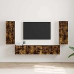 Casa si Gradina - Mobilier - Comode si corpuri - Comode - Dulap TV de perete 2 pcs Stejar fumuriu 30 x 31 x 80 cm - Infinity.ro