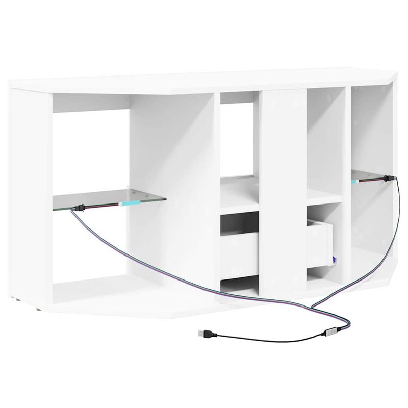 Casa si Gradina - Mobilier - Comode si corpuri - Comode - Sifonier LED pentru TV coltar Pe perete Alb 100 x 40 x 50 cm - Infinity.ro