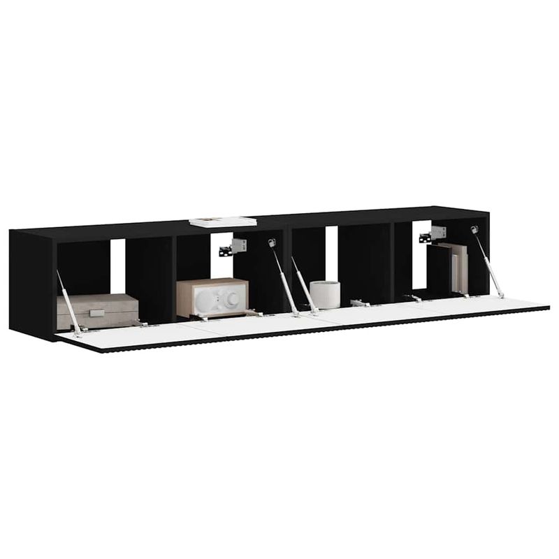 Casa si Gradina - Mobilier - Comode si corpuri - Comode - Dulap TV de perete 2 pcs Negru 60 x 31 x 29.5 cm Lemn compozit - Infinity.ro
