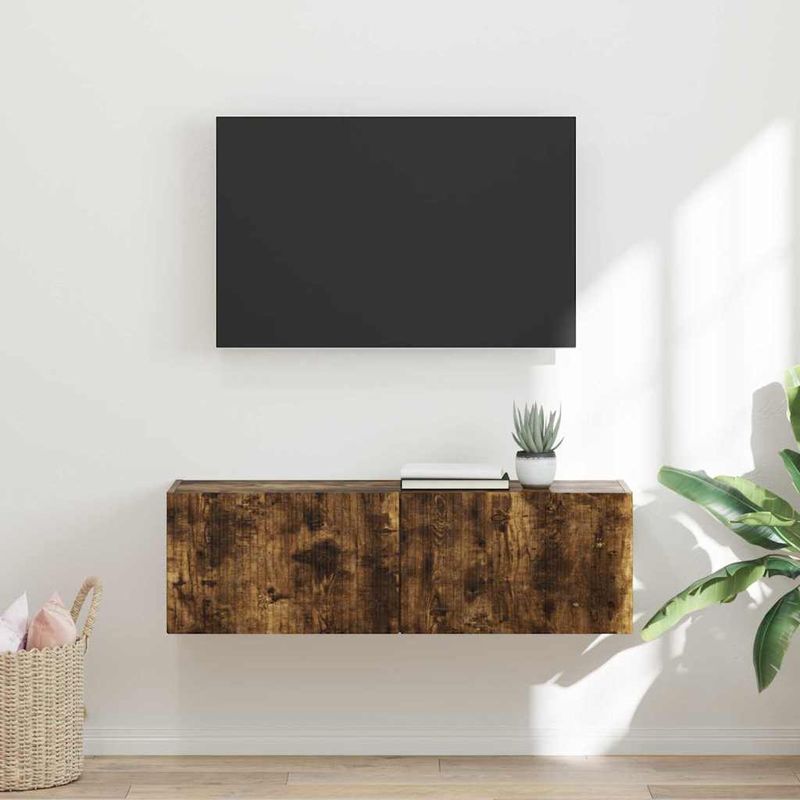 Casa si Gradina - Mobilier - Comode si corpuri - Comode - Dulap TV de perete Pe perete Stejar fumuriu 60 x 31 x 29.5 cm - Infinity.ro