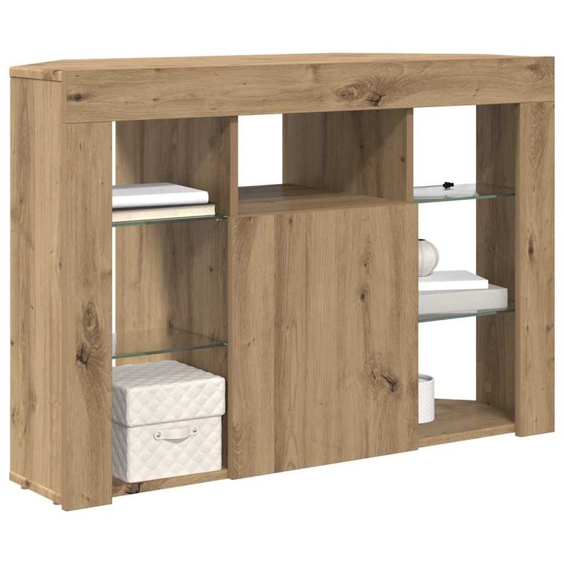 Casa si Gradina - Mobilier - Comode si corpuri - Comode - Sifonier LED pentru TV coltar Stejar Artizanal 108 x 40 x 68 cm - Infinity.ro