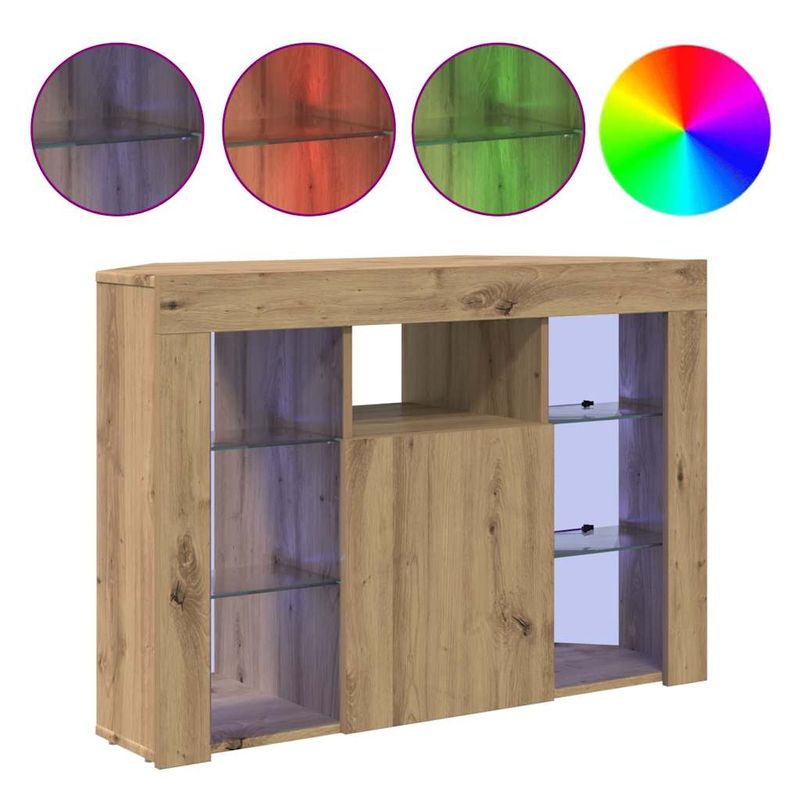 Casa si Gradina - Mobilier - Comode si corpuri - Comode - Sifonier LED pentru TV coltar Stejar Artizanal 108 x 40 x 68 cm - Infinity.ro