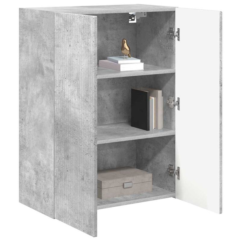Casa si Gradina - Mobilier - Comode si corpuri - Comode - Dulap TV de perete Pe perete Gri din beton 59,5 x 31 x 80 cm - Infinity.ro