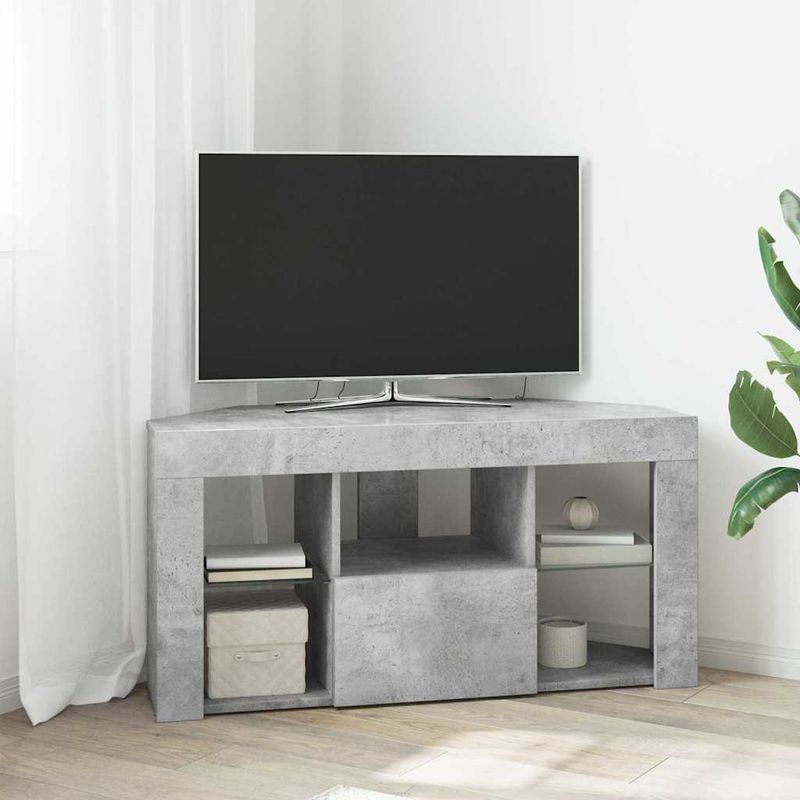 Casa si Gradina - Mobilier - Comode si corpuri - Comode - Sifonier LED pentru TV coltar Gri din beton 103 x 40 x 50 cm - Infinity.ro