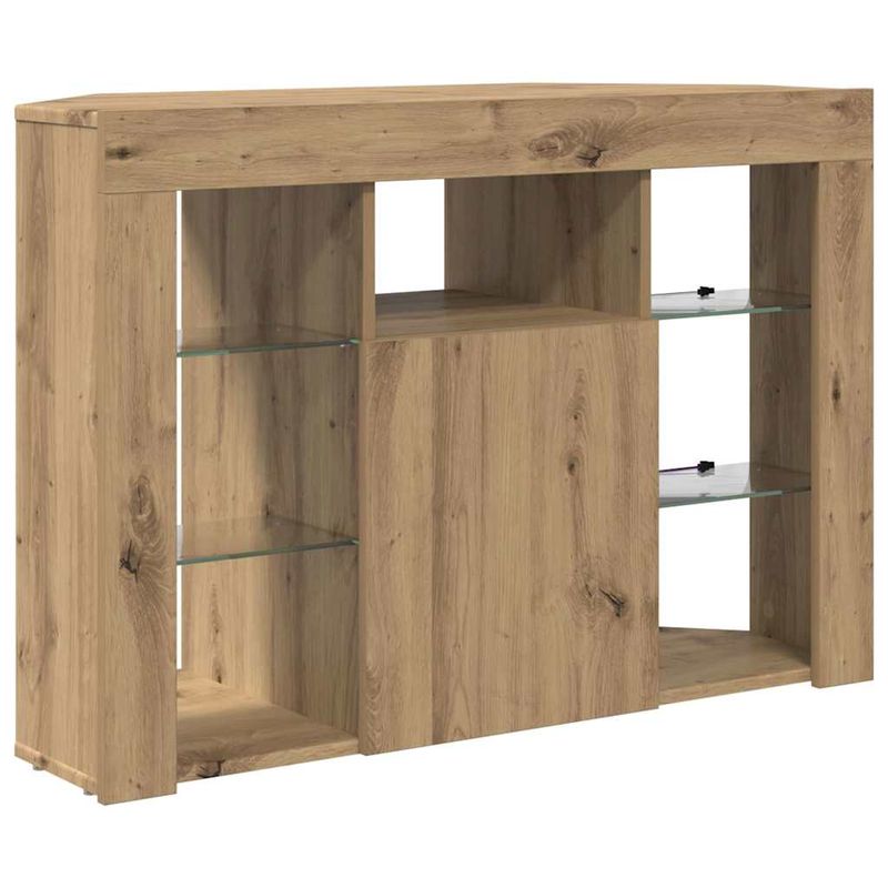 Casa si Gradina - Mobilier - Comode si corpuri - Comode - Sifonier LED pentru TV coltar Stejar Artizanal 108 x 40 x 68 cm - Infinity.ro