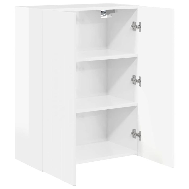 Casa si Gradina - Mobilier - Comode si corpuri - Comode - Dulap TV de perete Alb lucios 59,5 x 31 x 80 cm Lemn compozit - Infinity.ro