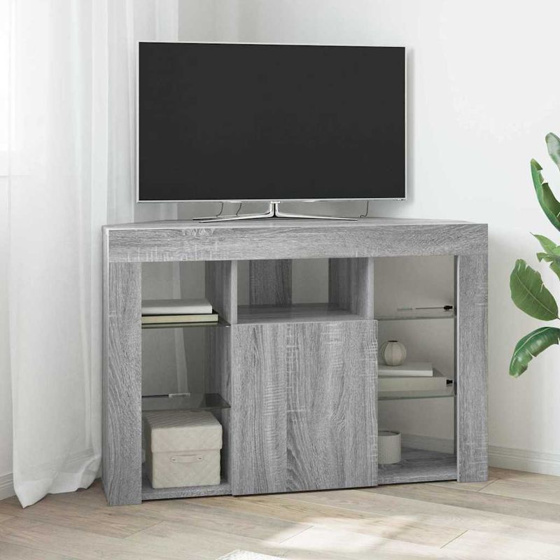 Casa si Gradina - Mobilier - Comode si corpuri - Comode - Sifonier LED pentru TV coltar Gri Sonoma 106 x 40 x 68 cm - Infinity.ro