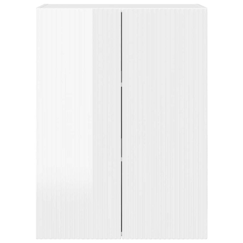 Casa si Gradina - Mobilier - Comode si corpuri - Comode - Dulap TV de perete Alb lucios 59,5 x 31 x 80 cm Lemn compozit - Infinity.ro