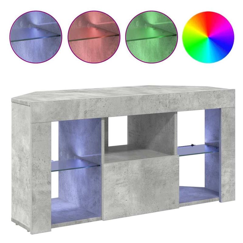 Casa si Gradina - Mobilier - Comode si corpuri - Comode - Sifonier LED pentru TV coltar Gri din beton 103 x 40 x 50 cm - Infinity.ro