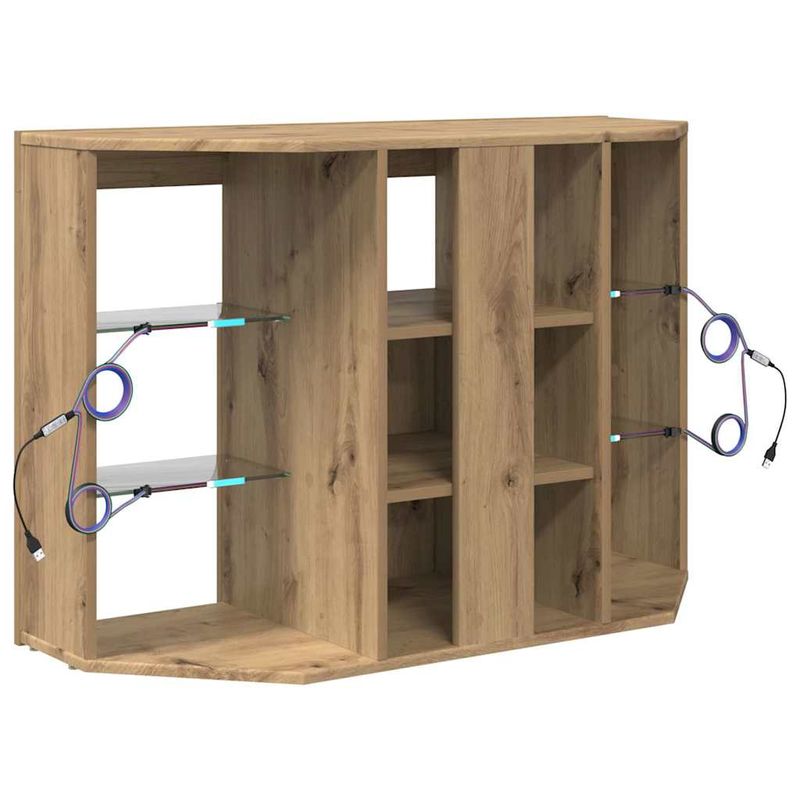 Casa si Gradina - Mobilier - Comode si corpuri - Comode - Sifonier LED pentru TV coltar Stejar Artizanal 108 x 40 x 68 cm - Infinity.ro