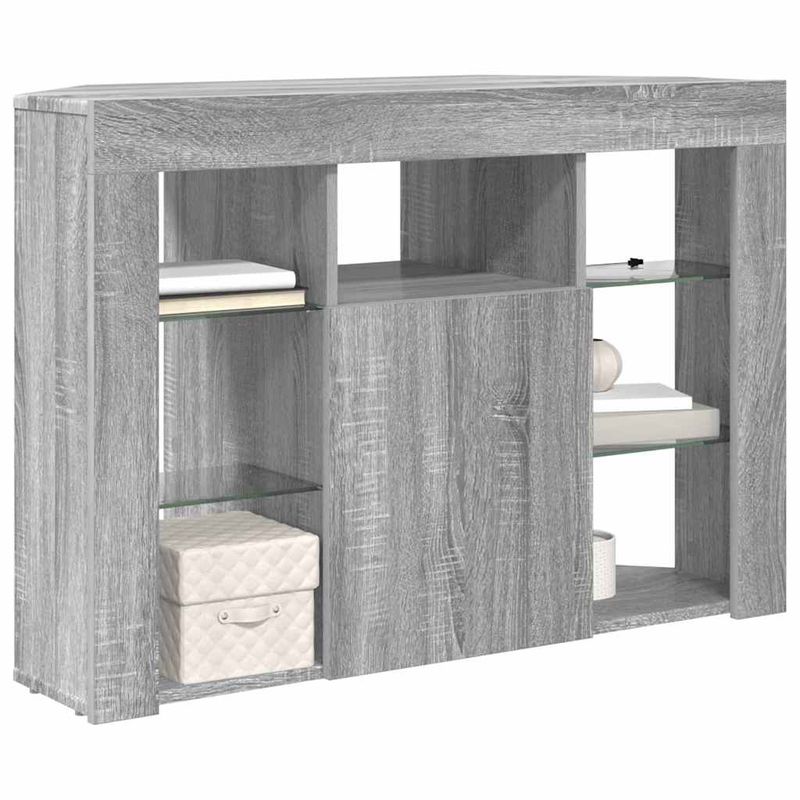 Casa si Gradina - Mobilier - Comode si corpuri - Comode - Sifonier LED pentru TV coltar Gri Sonoma 106 x 40 x 68 cm - Infinity.ro