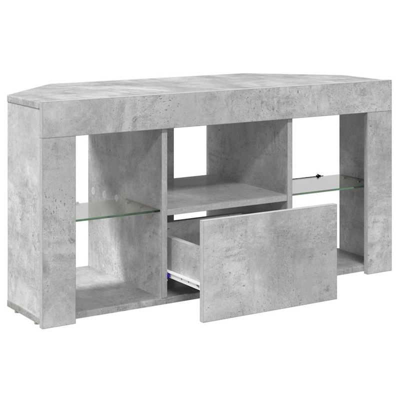 Casa si Gradina - Mobilier - Comode si corpuri - Comode - Sifonier LED pentru TV coltar Gri din beton 103 x 40 x 50 cm - Infinity.ro