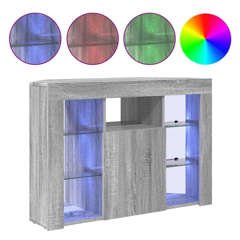 Casa si Gradina - Mobilier - Comode si corpuri - Comode - Sifonier LED pentru TV coltar Gri Sonoma 106 x 40 x 68 cm - Infinity.ro