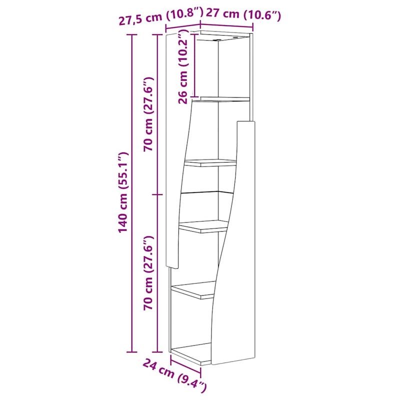 Casa si Gradina - Mobilier - Dulapuri si sifoniere - Dulapuri - Dulap de colt Alb 27,5x27x140cm Lemn compozit - Infinity.ro
