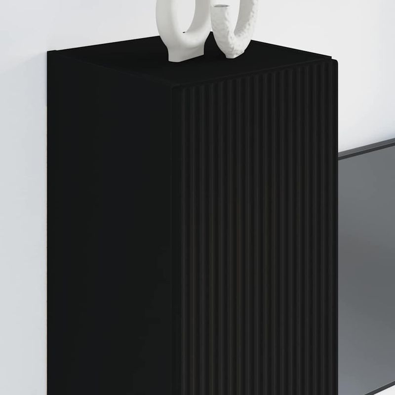 Casa si Gradina - Mobilier - Comode si corpuri - Comode - Dulap TV de perete 2 pcs Negru 30 x 31 x 80 cm Lemn compozit - Infinity.ro