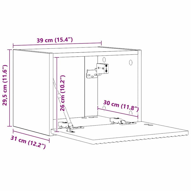 Casa si Gradina - Mobilier - Comode si corpuri - Comode - Dulap TV de perete Sonoma 60 x 31 x 29.5 cm Lemn compozit - Infinity.ro