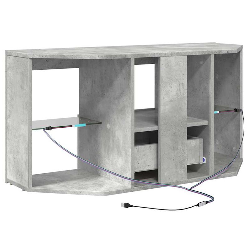 Casa si Gradina - Mobilier - Comode si corpuri - Comode - Sifonier LED pentru TV coltar Gri din beton 103 x 40 x 50 cm - Infinity.ro