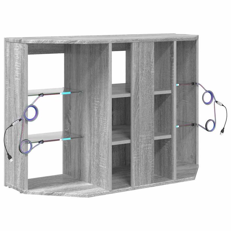 Casa si Gradina - Mobilier - Comode si corpuri - Comode - Sifonier LED pentru TV coltar Gri Sonoma 106 x 40 x 68 cm - Infinity.ro