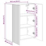 Casa si Gradina - Mobilier - Comode si corpuri - Comode - Dulap TV de perete Alb 59,5 x 31 x 80 cm Lemn compozit - Infinity.ro