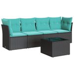 Casa si Gradina - Gradina si terasa - Mobilier exterior - Seturi mobila gradina - Set canapele de gradina cu perne, 5 piese, negru, poliratan - Infinity.ro