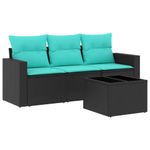 Casa si Gradina - Gradina si terasa - Mobilier exterior - Canapele si fotolii gradina - Set canapele de gradina cu perne, 4 piese, negru, poliratan - Infinity.ro