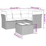 Casa si Gradina - Gradina si terasa - Mobilier exterior - Seturi mobila gradina - Set canapele de gradina cu perne, 5 piese, negru, poliratan - Infinity.ro