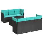 Casa si Gradina - Gradina si terasa - Mobilier exterior - Seturi mobila gradina - Set canapele de gradina cu perne, 7 piese, negru, poliratan - Infinity.ro