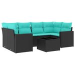 Casa si Gradina - Gradina si terasa - Mobilier exterior - Canapele si fotolii gradina - Set canapele de gradina cu perne, 7 piese, negru, poliratan - Infinity.ro
