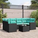 Casa si Gradina - Gradina si terasa - Mobilier exterior - Canapele si fotolii gradina - Set canapele de gradina cu perne, 7 piese, negru, poliratan - Infinity.ro