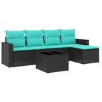 Casa si Gradina - Gradina si terasa - Mobilier exterior - Canapele si fotolii gradina - Set canapele de gradina cu perne, 6 piese, negru, poliratan - Infinity.ro